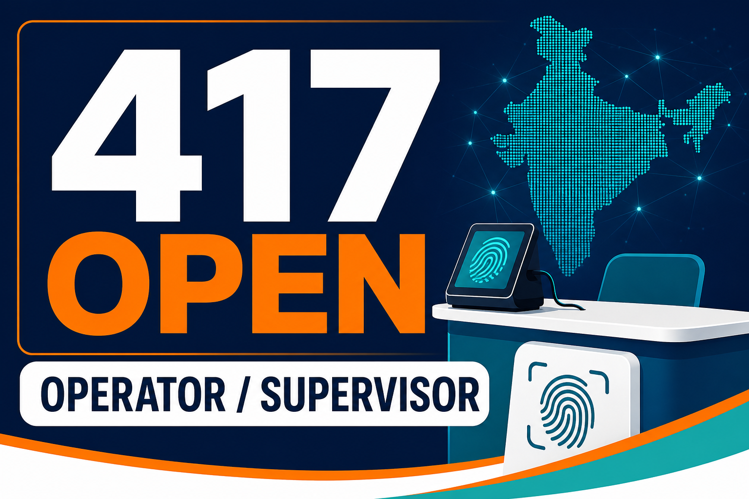 Cover image for CSC Aadhaar Operator/Supervisor Recruitment 2026 – 417 Open Posts