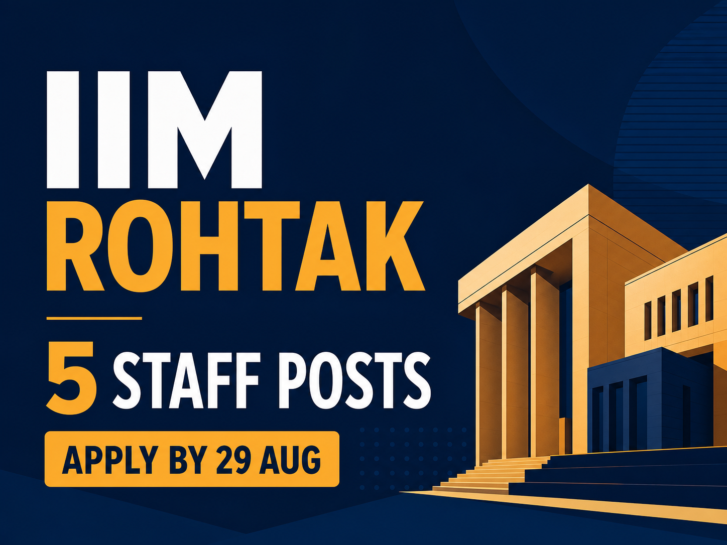 Cover image for IIM Rohtak Recruitment 2026 – 5 Administrative Staff Posts